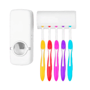 Set Dispenser Automático de Pasta + Porta 5 Cepillos
