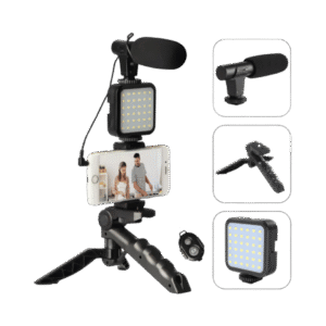 Kit Influencer Pro 4 en 1 - Streaming y Video (Trípode + Luz + Mic)