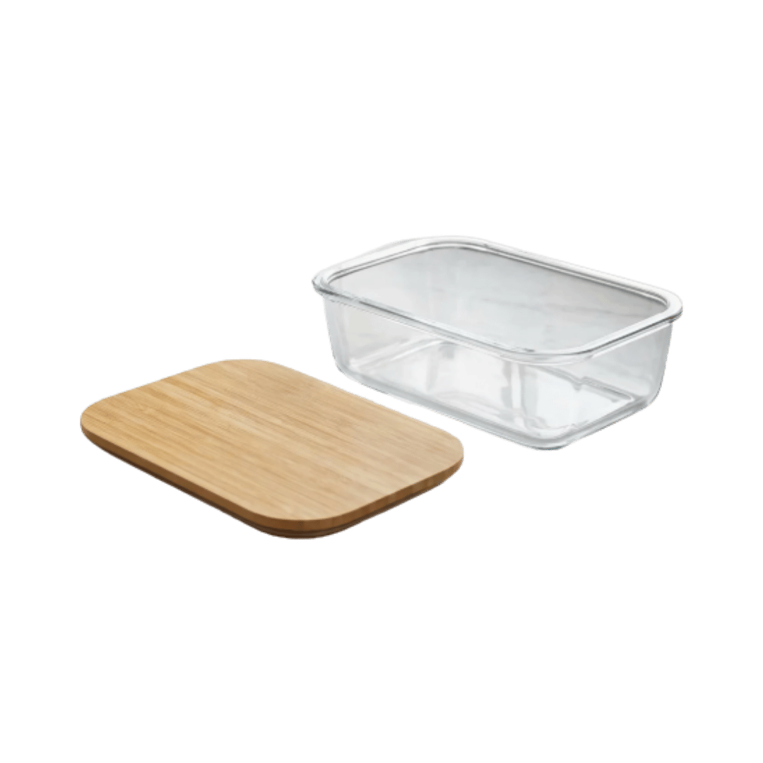 Set de 4 Recipientes de Vidrio con Tapa de Bambú Hermética - Imagen 4